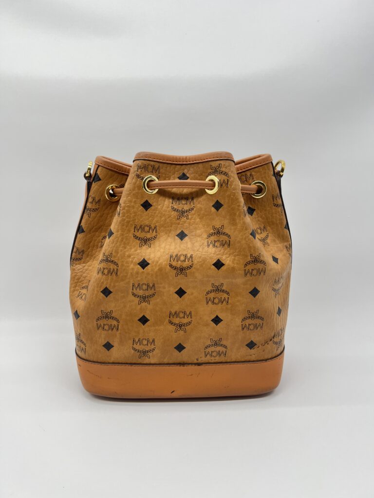 MCM Dessau Drawstring Visetos Canvas Cognac