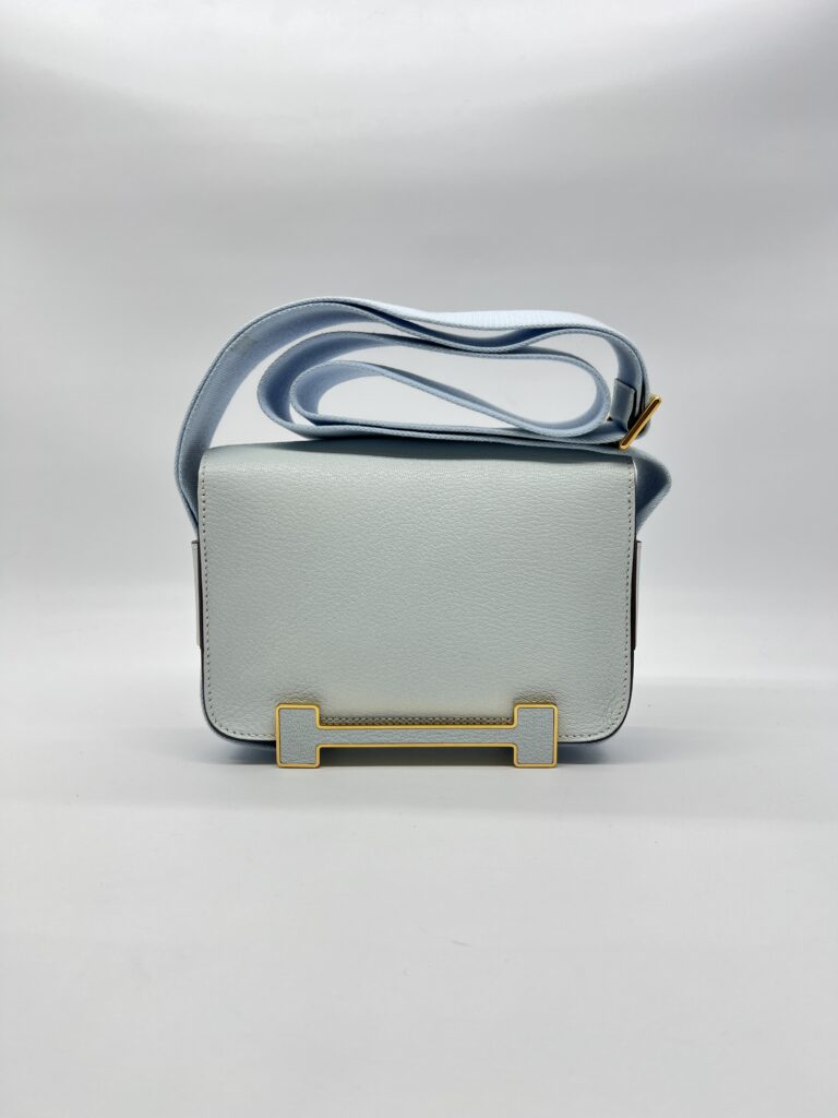 Hermes Geta Chevre Bleu Brume GHW