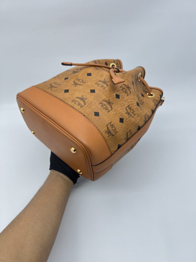 MCM Dessau Drawstring Visetos Canvas Cognac