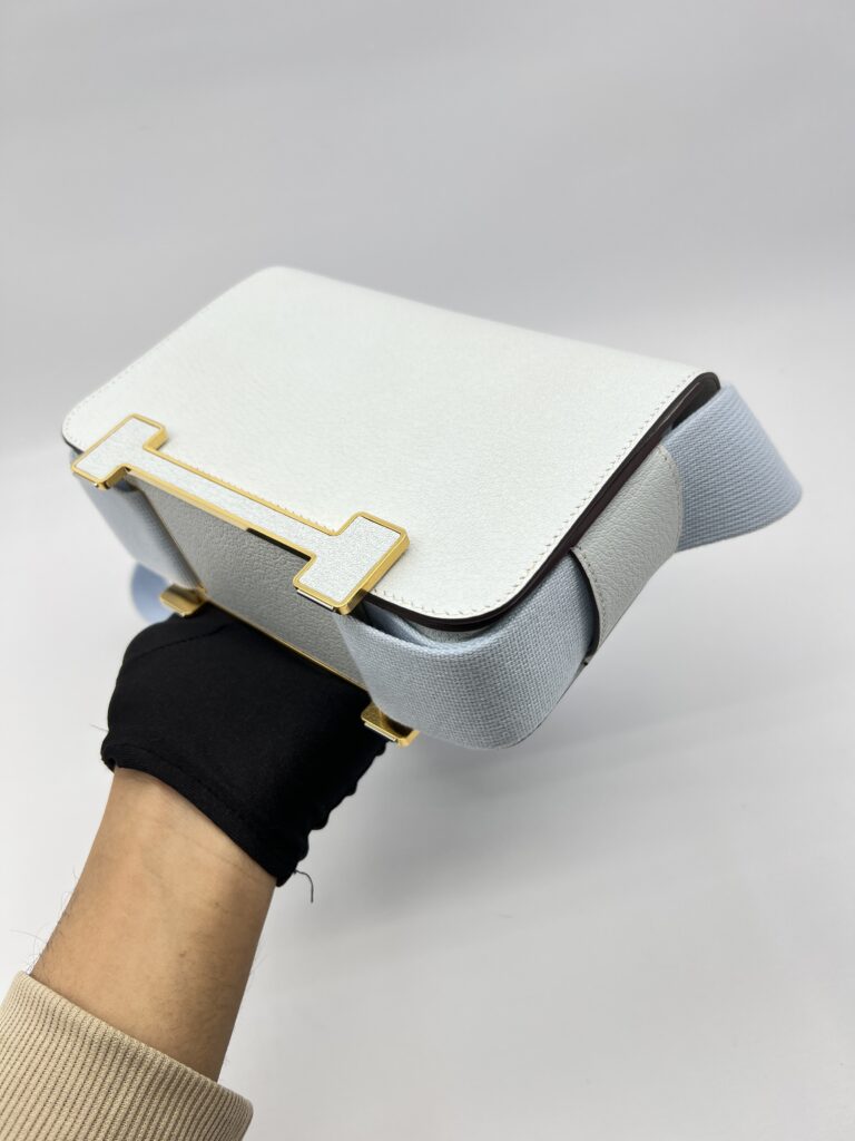 Hermes Geta Chevre Bleu Brume GHW