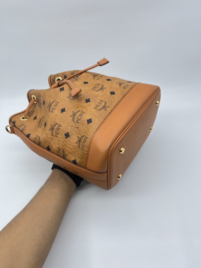 MCM Dessau Drawstring Visetos Canvas Cognac