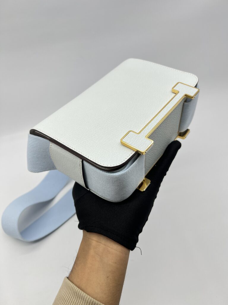 Hermes Geta Chevre Bleu Brume GHW