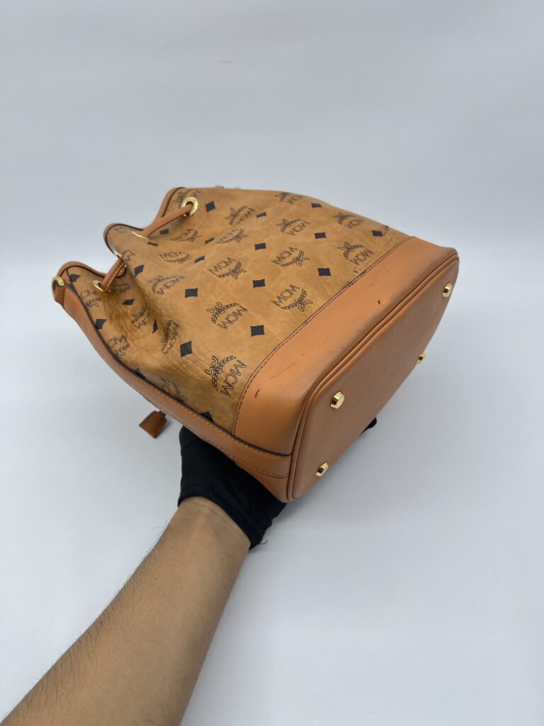 MCM Dessau Drawstring Visetos Canvas Cognac