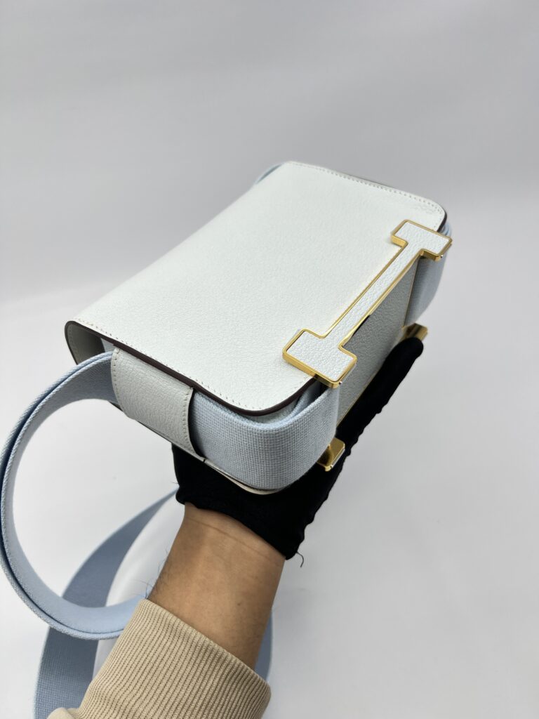 Hermes Geta Chevre Bleu Brume GHW