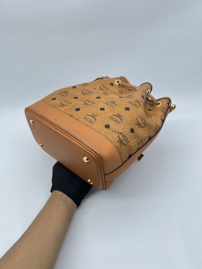MCM Dessau Drawstring Visetos Canvas Cognac