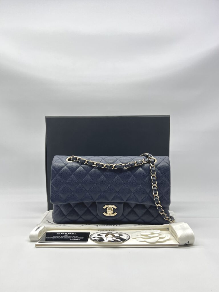 Chanel Classic Medium D.FLap Caviar Navy LGHW