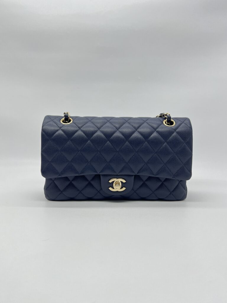 Chanel Classic Medium D.FLap Caviar Navy LGHW