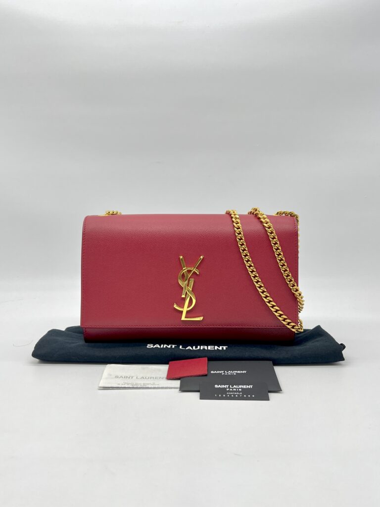 Saint Laurent Kate Medium Grained Red GHW