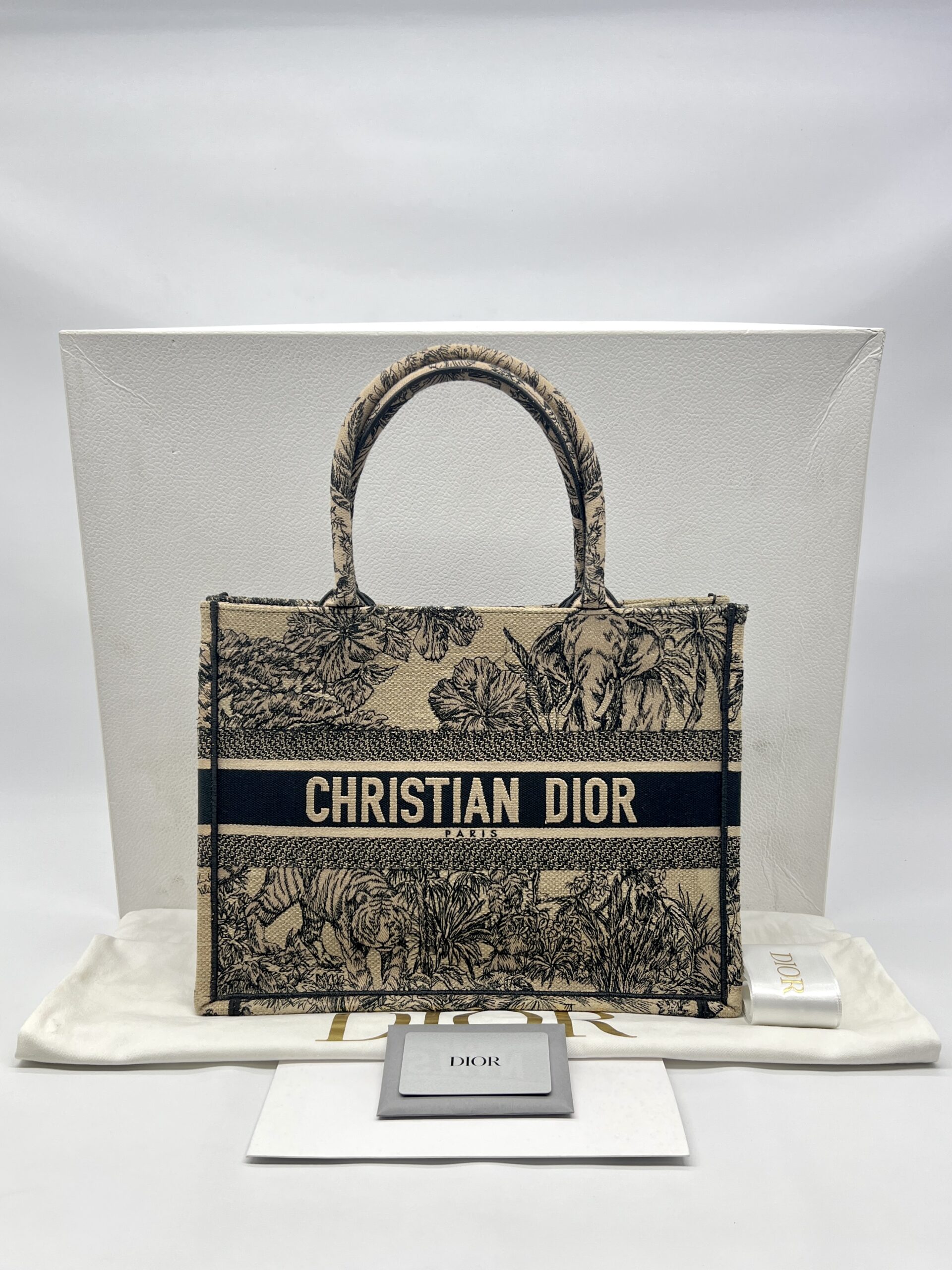Dior Medium Book Tote Canvas Brown Toile De Jouy