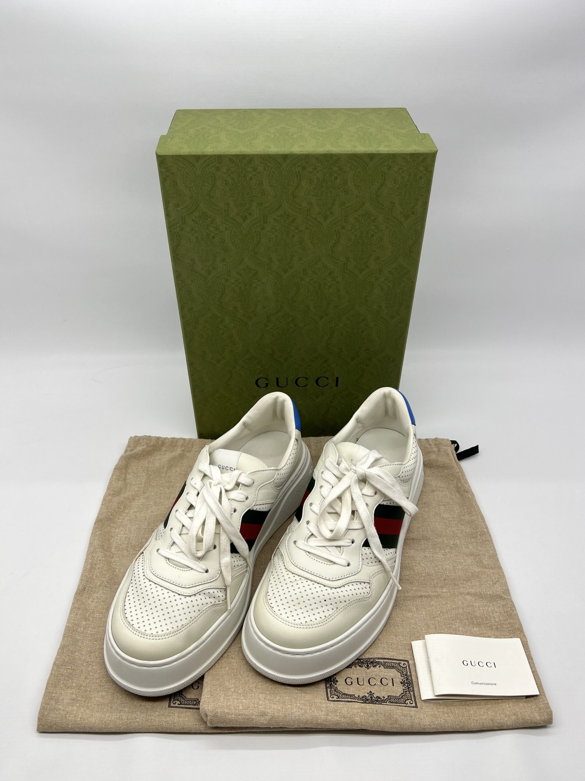 Gucci Ace Sneakers Chunky Perforated White Blue