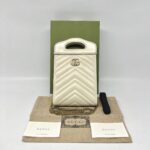 Gucci GG Marmont Slip Handle Matelasse White GHW