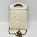 Gucci GG Marmont Slip Handle Matelasse White GHW