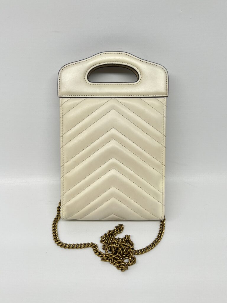 Gucci GG Marmont Slip Handle Matelasse White GHW