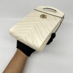 Gucci GG Marmont Slip Handle Matelasse White GHW