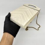 Gucci GG Marmont Slip Handle Matelasse White GHW