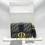 Dior Montaigne 30 Canvas Blue Oblique GHW