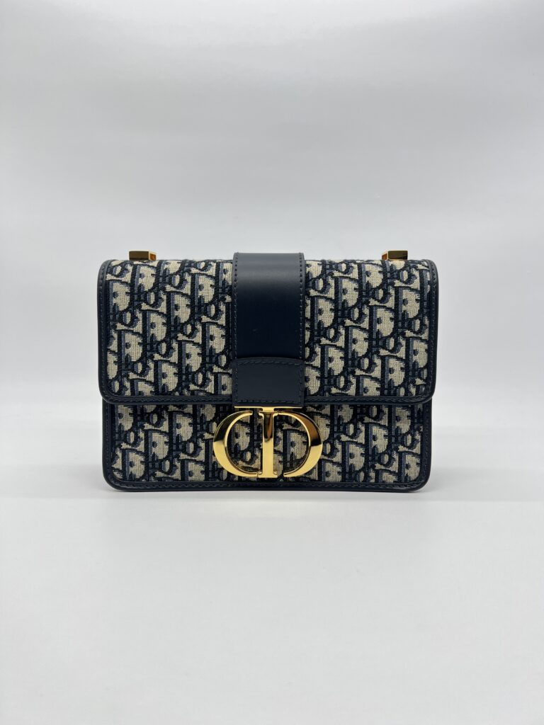 Dior Montaigne 30 Canvas Blue Oblique GHW