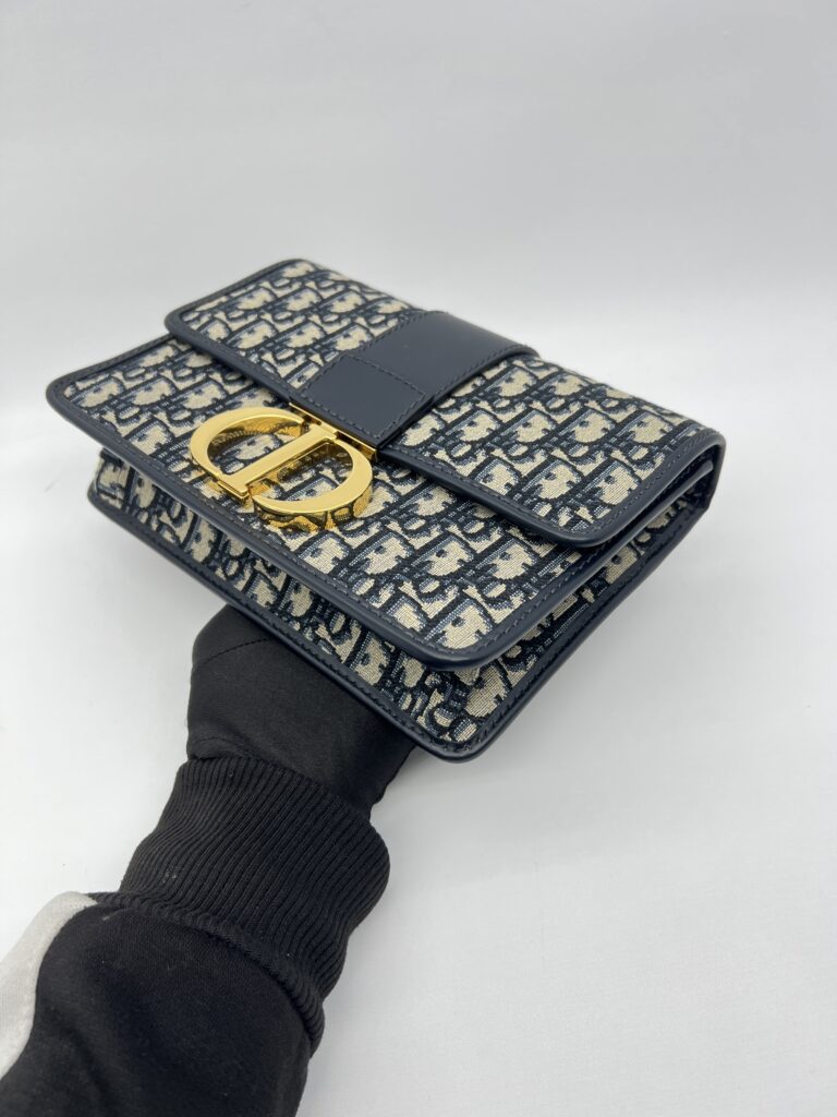 Dior Montaigne 30 Canvas Blue Oblique GHW