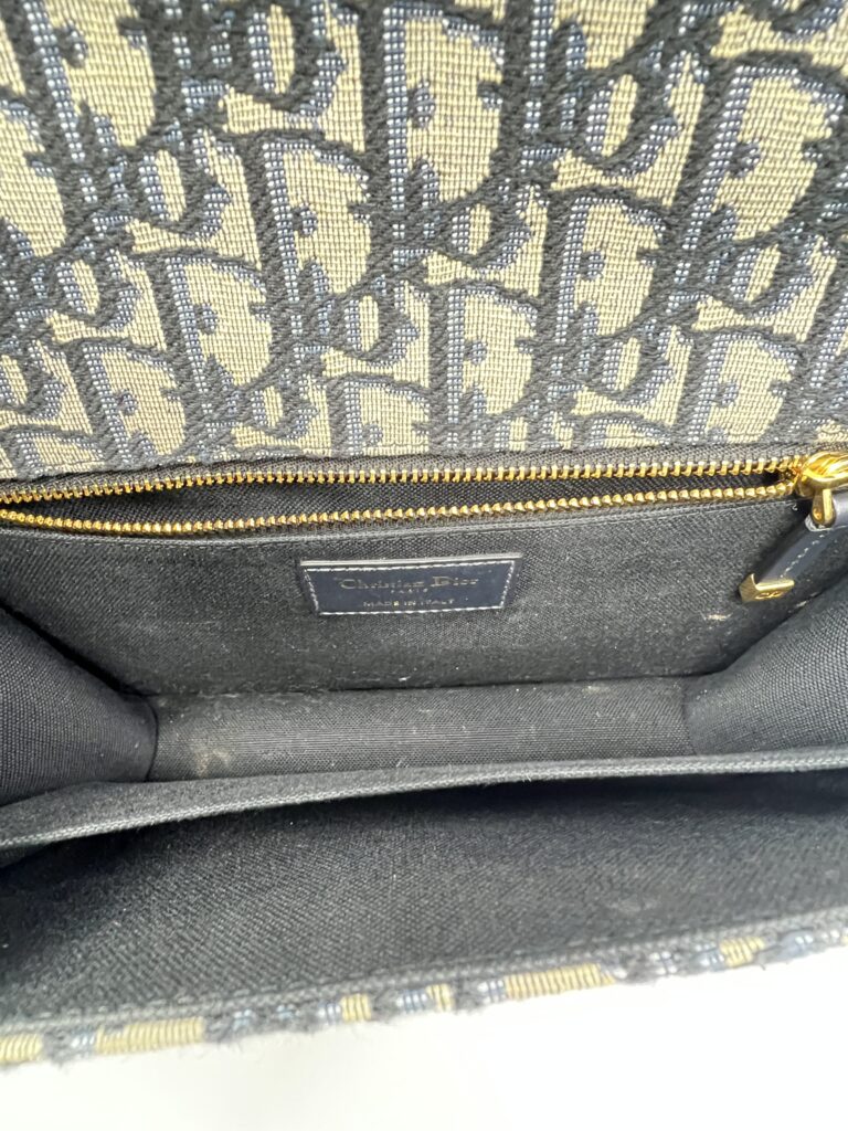 Dior Montaigne 30 Canvas Blue Oblique GHW