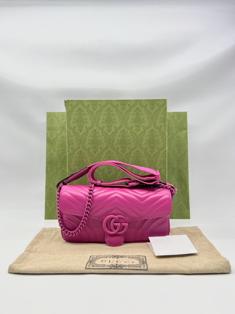Gucci GG Marmont Shoulder All Fucshia