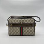 Gucci Ophidia Camera Shoulder GG Supreme Dark Brown GHW