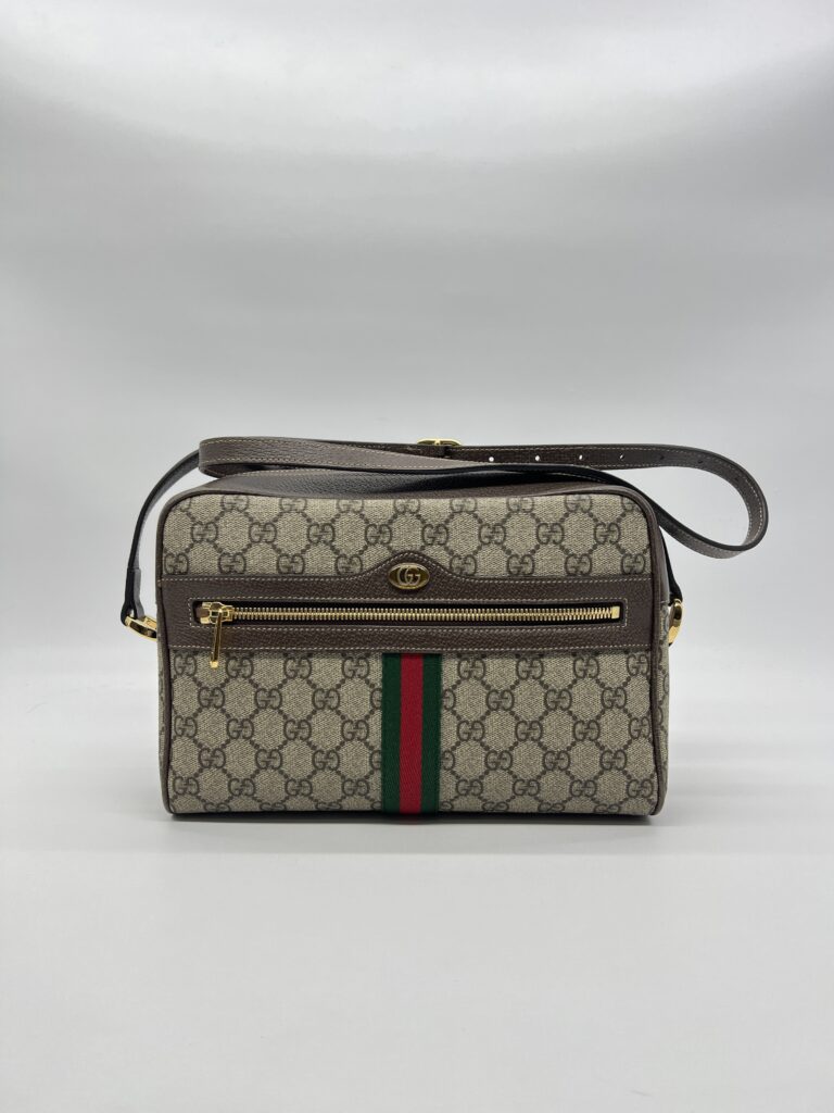 Gucci Ophidia Camera Shoulder GG Supreme Dark Brown GHW
