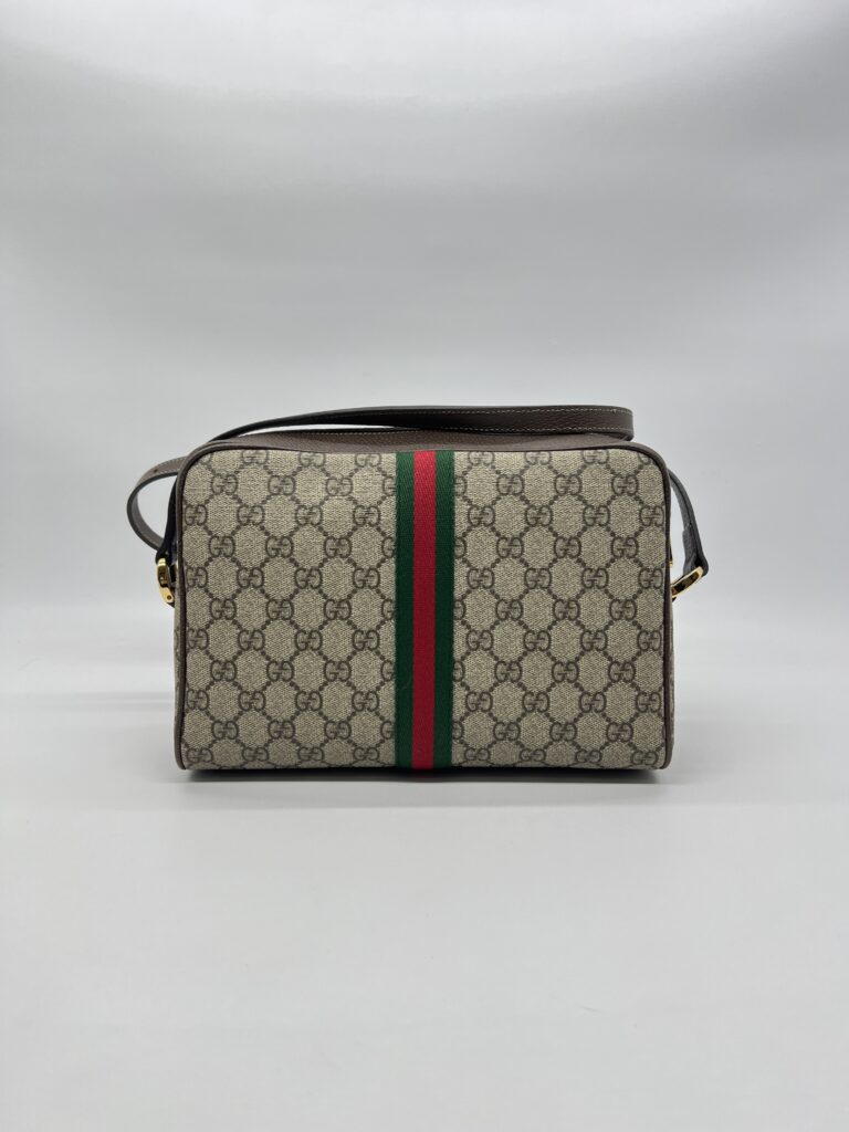 Gucci Ophidia Camera Shoulder GG Supreme Dark Brown GHW