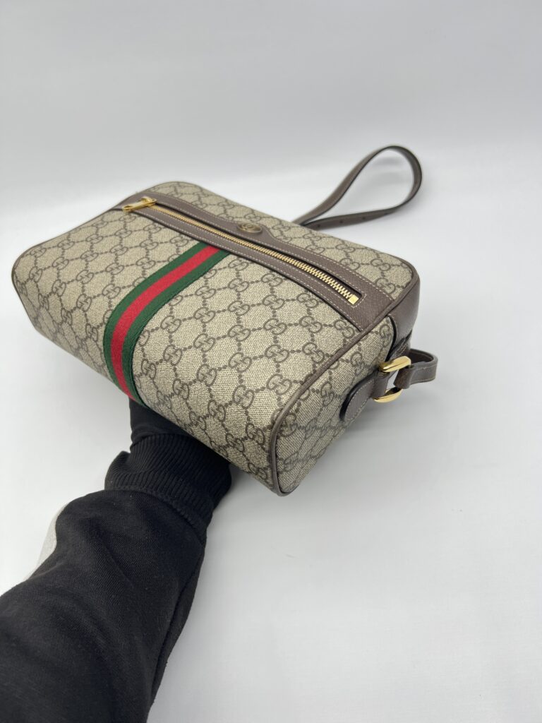 Gucci Ophidia Camera Shoulder GG Supreme Dark Brown GHW