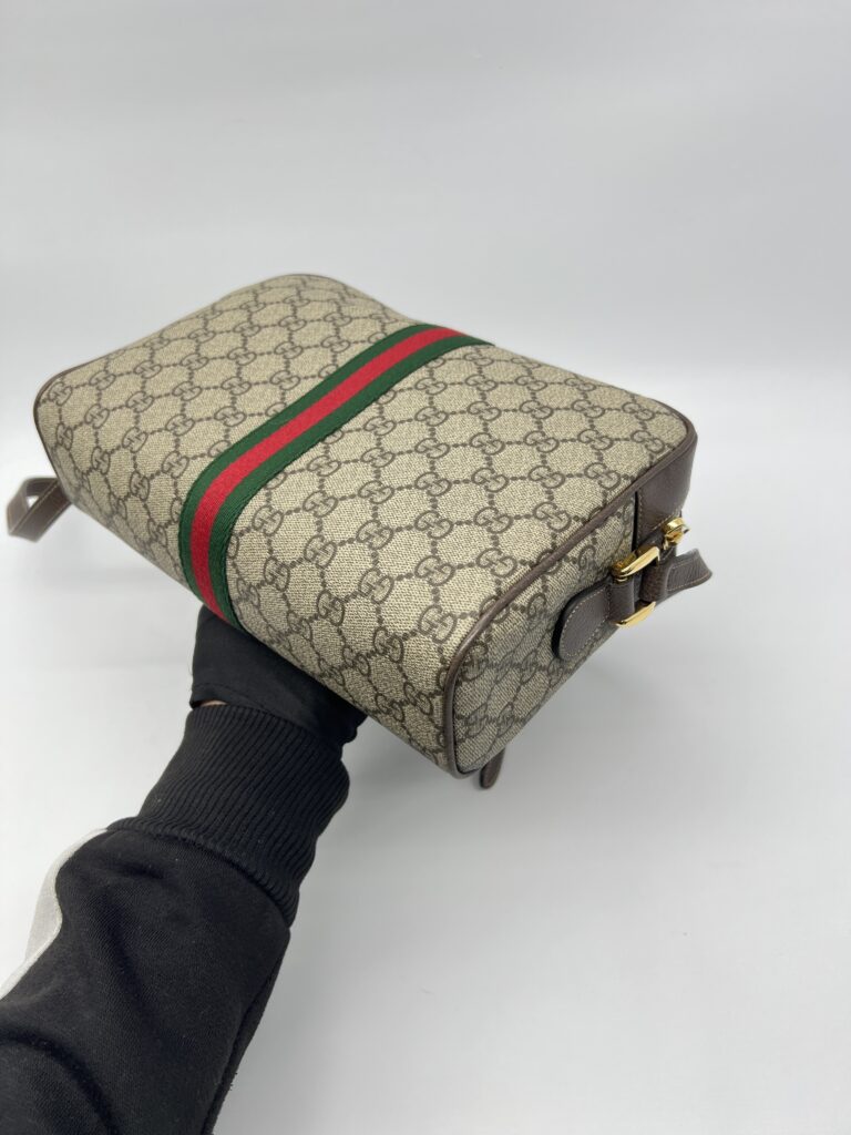Gucci Ophidia Camera Shoulder GG Supreme Dark Brown GHW