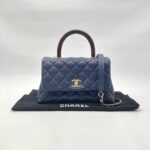 Chanel Small Coco Handle Caviar Blue GHW