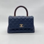 Chanel Small Coco Handle Caviar Blue GHW