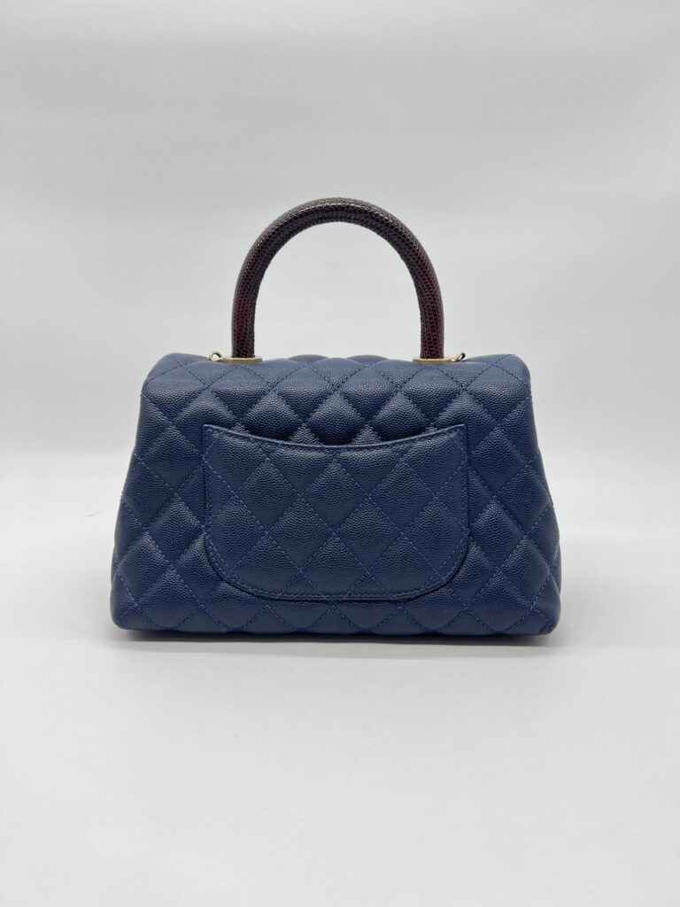Chanel Small Coco Handle Caviar Blue GHW