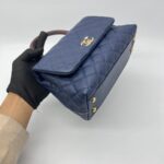Chanel Small Coco Handle Caviar Blue GHW