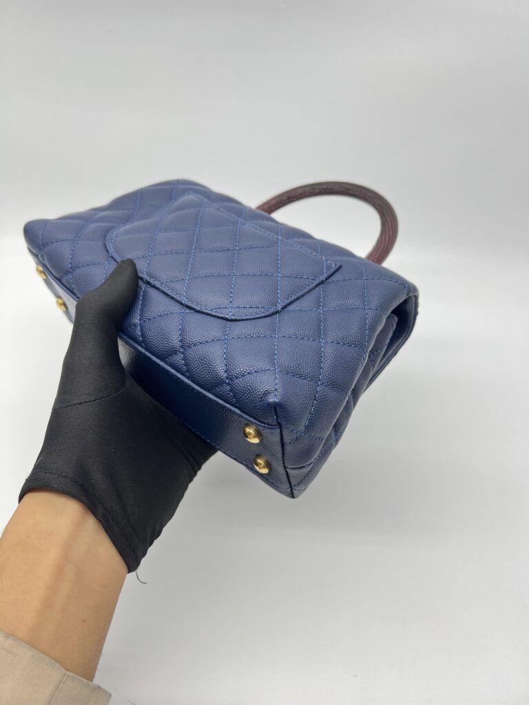 Chanel Small Coco Handle Caviar Blue GHW
