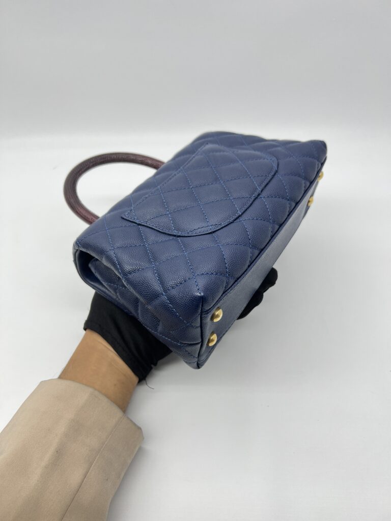 Chanel Small Coco Handle Caviar Blue GHW