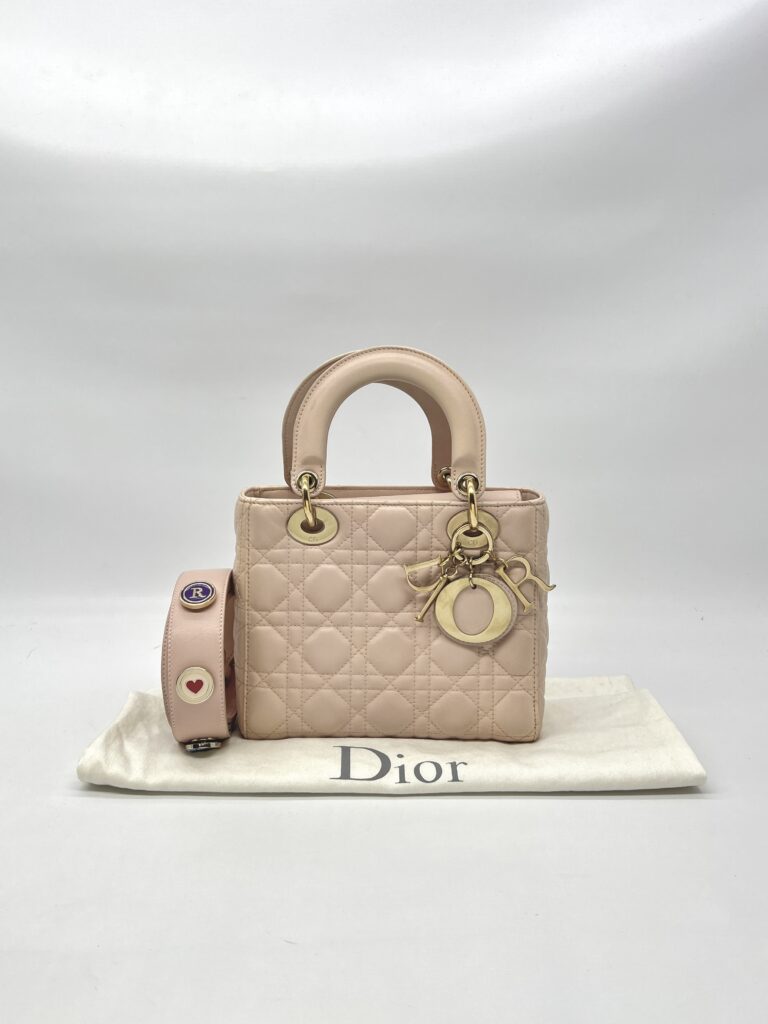 Dior Lady Dior Small Lambskin Powder Pink GHW