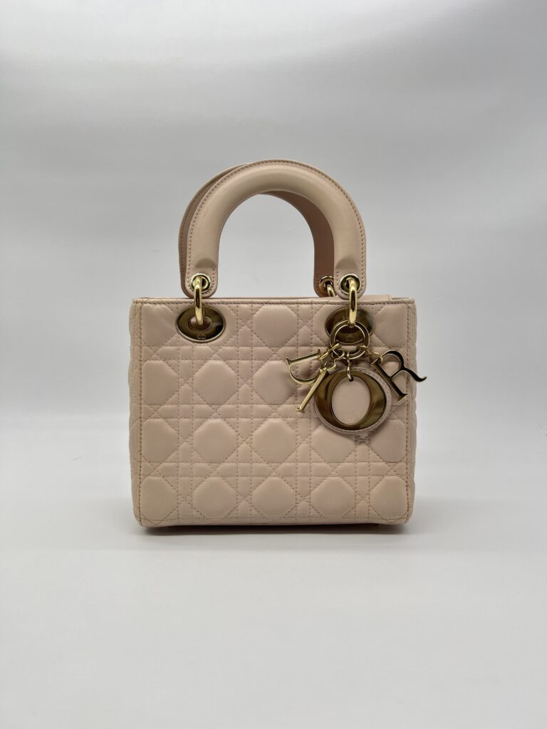 Dior Lady Dior Small Lambskin Powder Pink GHW