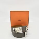 Hermes Collier De Chein Belt Gris Tourterelle PHW