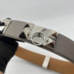 Hermes Collier De Chein Belt Gris Tourterelle PHW