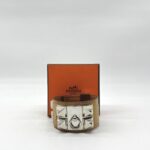 Hermes Collier De Chien Croco Beige PHW