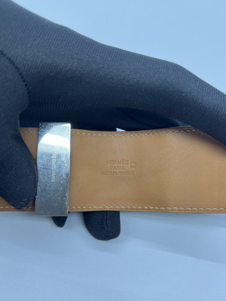 Hermes Collier De Chien Croco Beige PHW