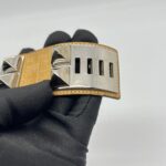 Hermes Collier De Chien Croco Beige PHW