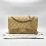 Chanel Jumbo Classic Double Flap Caviar Beige GHW
