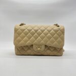 Chanel Jumbo Classic Double Flap Caviar Beige GHW