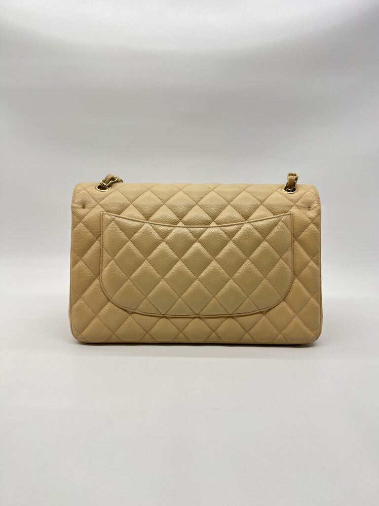 Chanel Jumbo Classic Double Flap Caviar Beige GHW