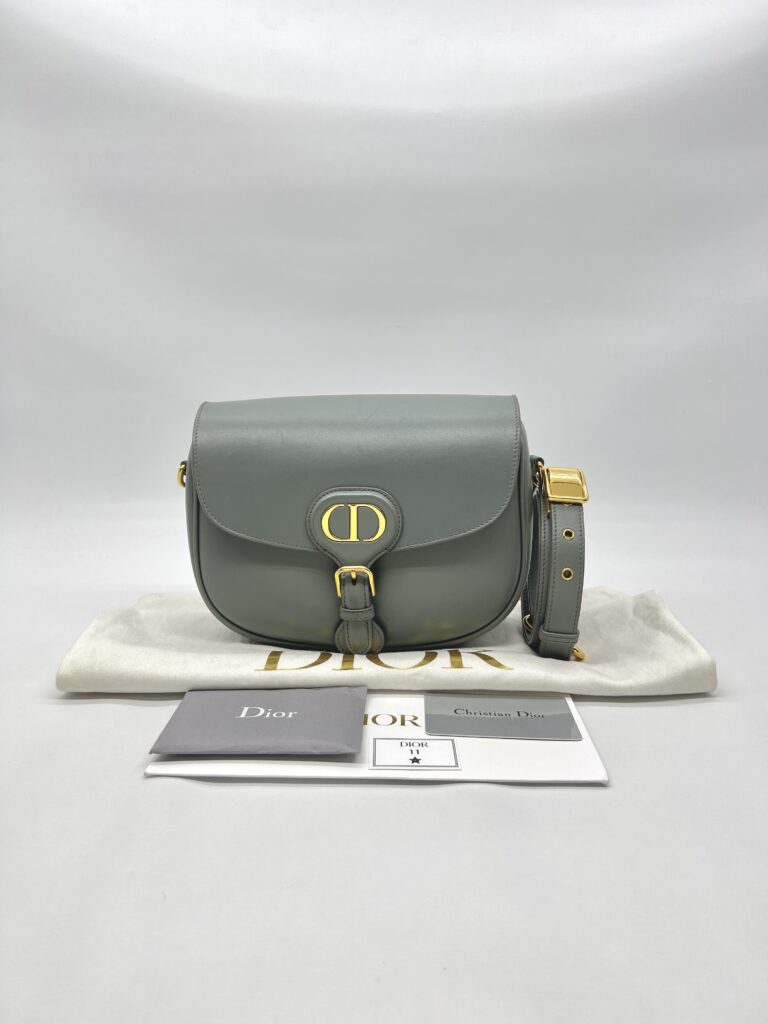 Dior Bobby Medium Calfskin Stone Gray GHW