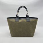 Hermes Steeple 25 Toile H/Swift Vert Militaire Noir
