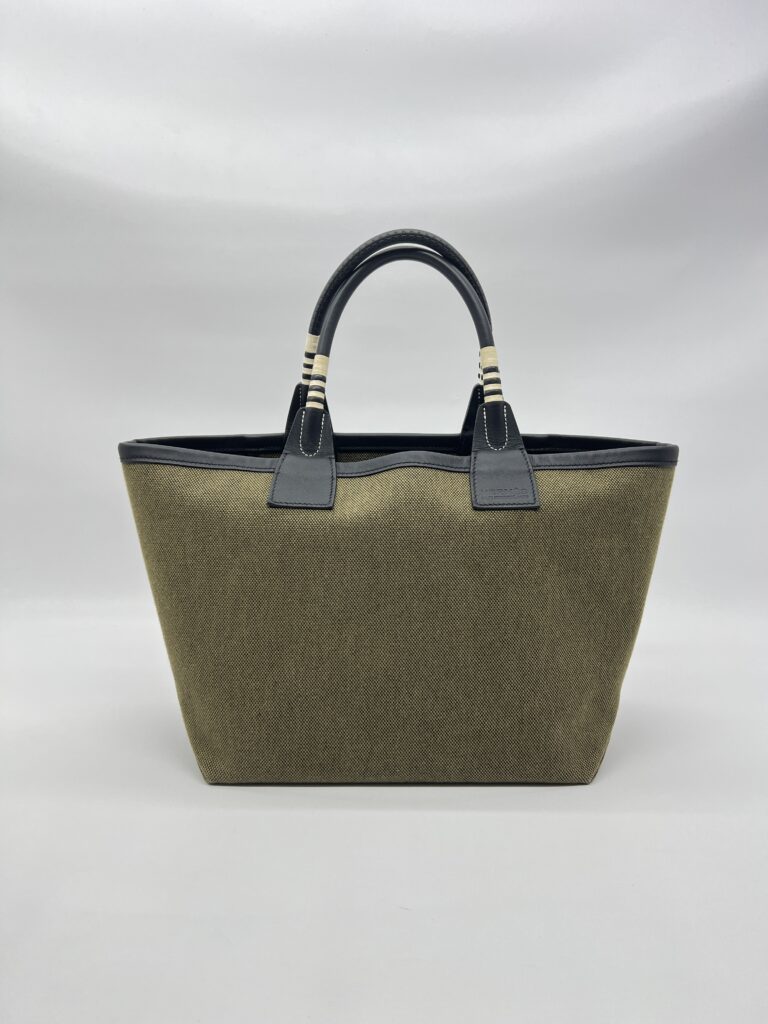 Hermes Steeple 25 Toile H/Swift Vert Militaire Noir