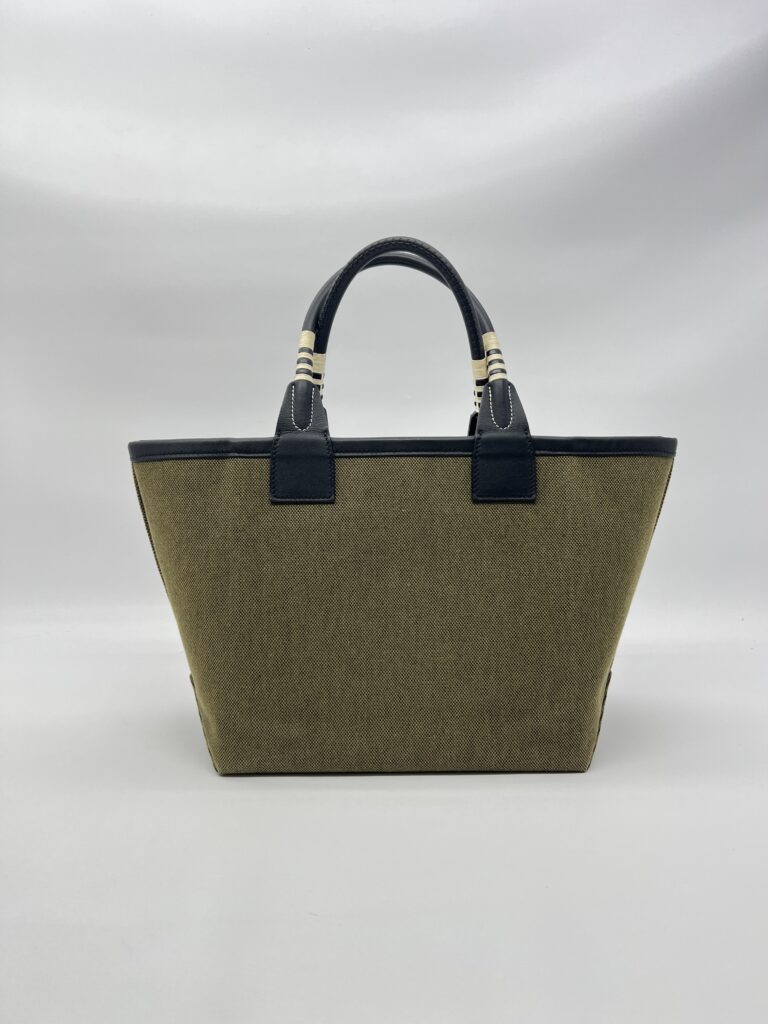 Hermes Steeple 25 Toile H/Swift Vert Militaire Noir