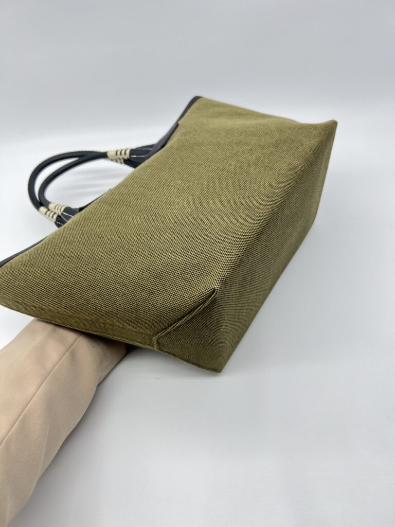 Hermes Steeple 25 Toile H/Swift Vert Militaire Noir